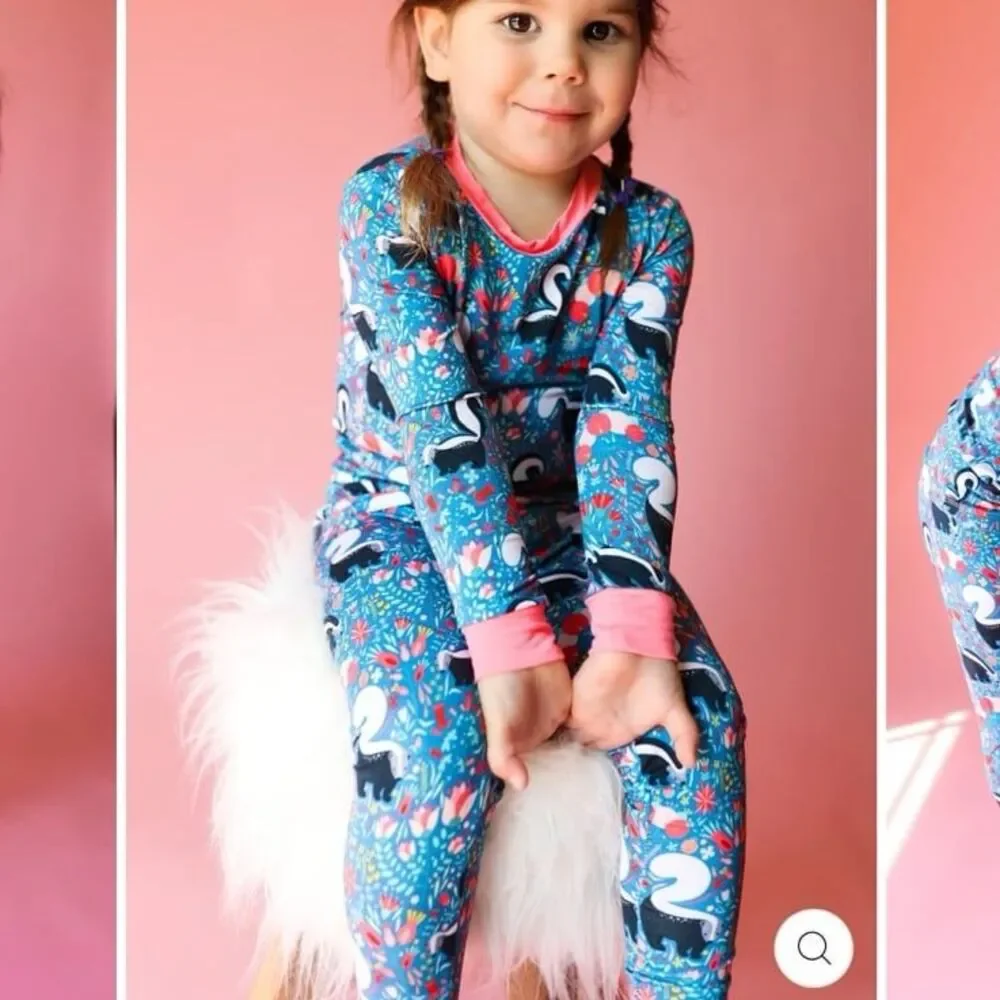 Growning Sweetpeas So Stinkin' Cutie Long Sleeve Bamboo Pajamas Girls 5-6